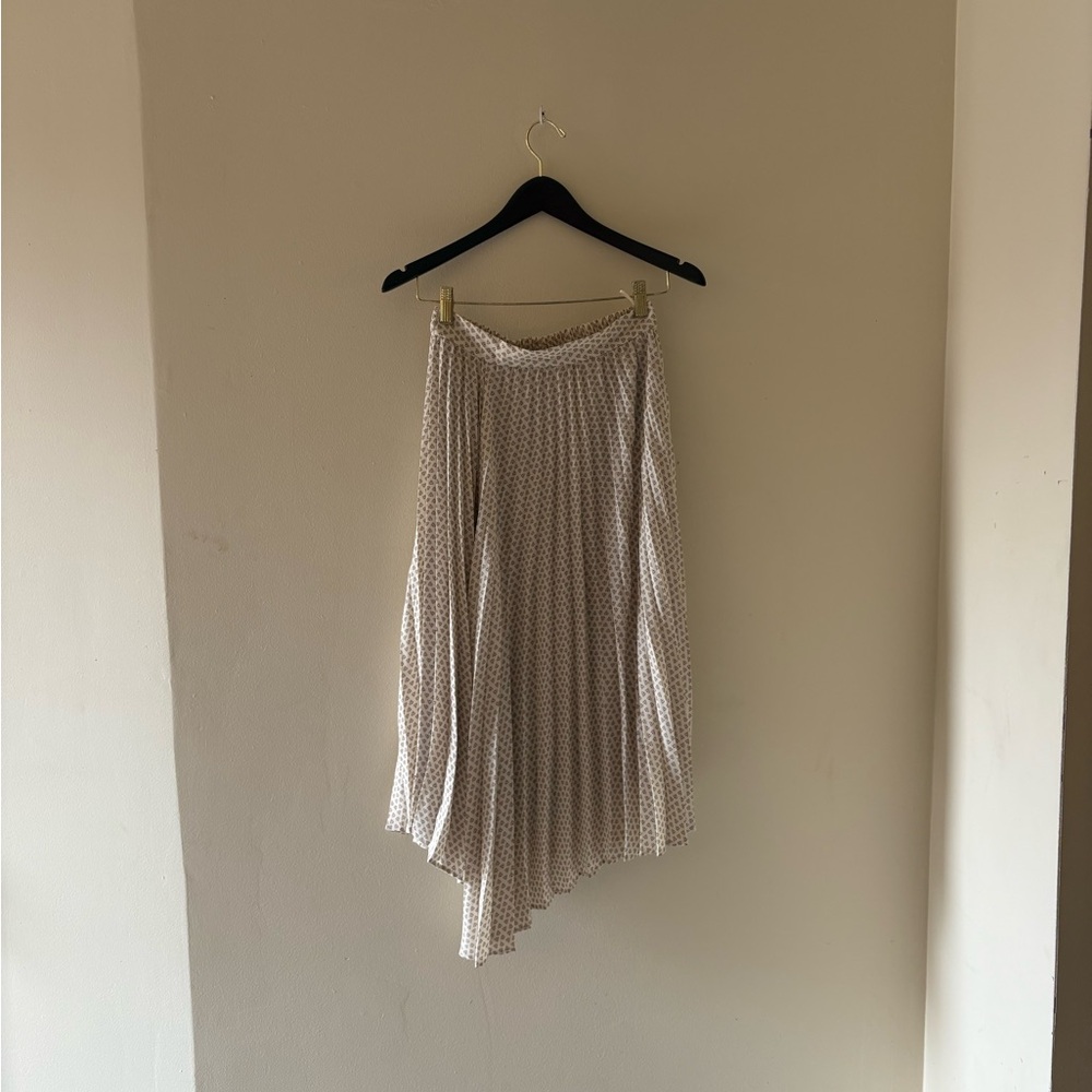 Asymmetrical Cream Midi Skirt